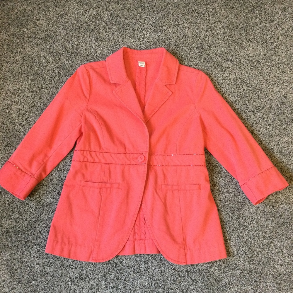 S Old Navy Maternity coral orange blazer - Picture 3 of 14